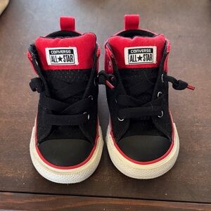 Toddler Size 8 Converse Kids' Black and Red Sneakers